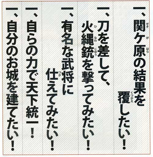 戦国武士になtぅてやってみたいこと