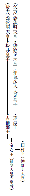 皇極天皇皇位継承図